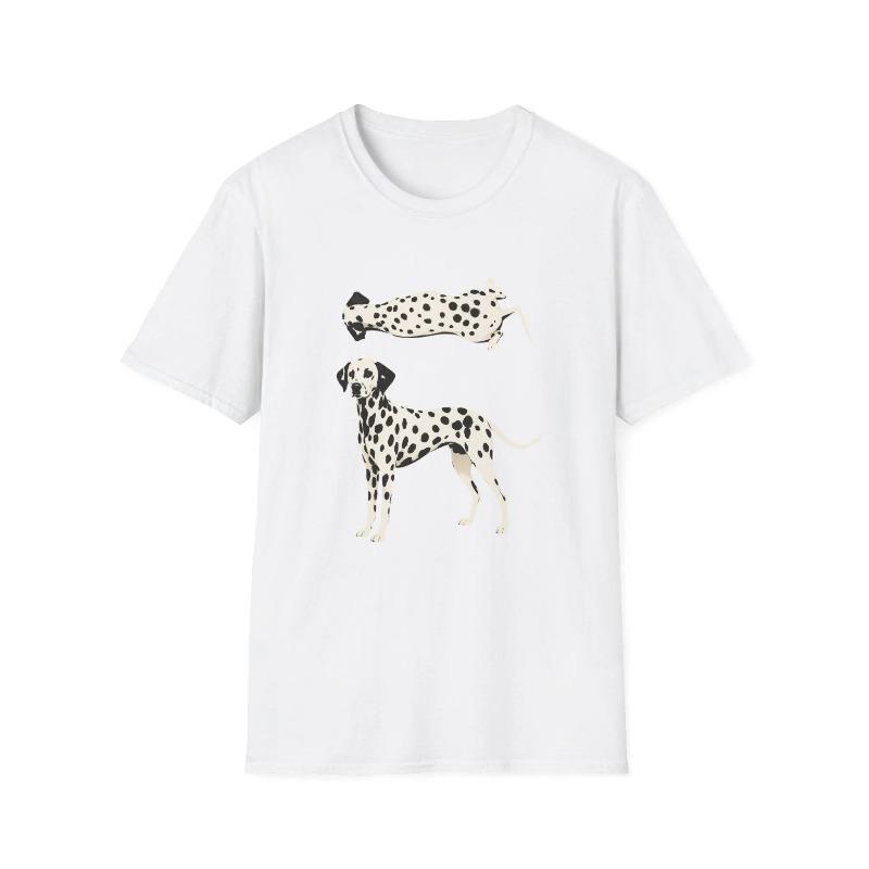 Dalmatian Illustration Tshirt Spotted Dog Artwork Minimal Pet Tee Summer Unisex Loose And Breathable Cotton Tshirt Top S