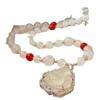 Retro High Quality Natural Chalcedony Set Chain Necklace Sweater Chain Buddha Gong Pendant Collarbone Chain