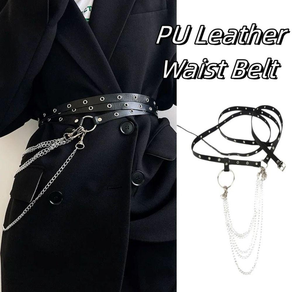 Multi-layer PU Leather Belt Extended Dress Waist Chain Fashion Women Waist Belt  Suit Decoration