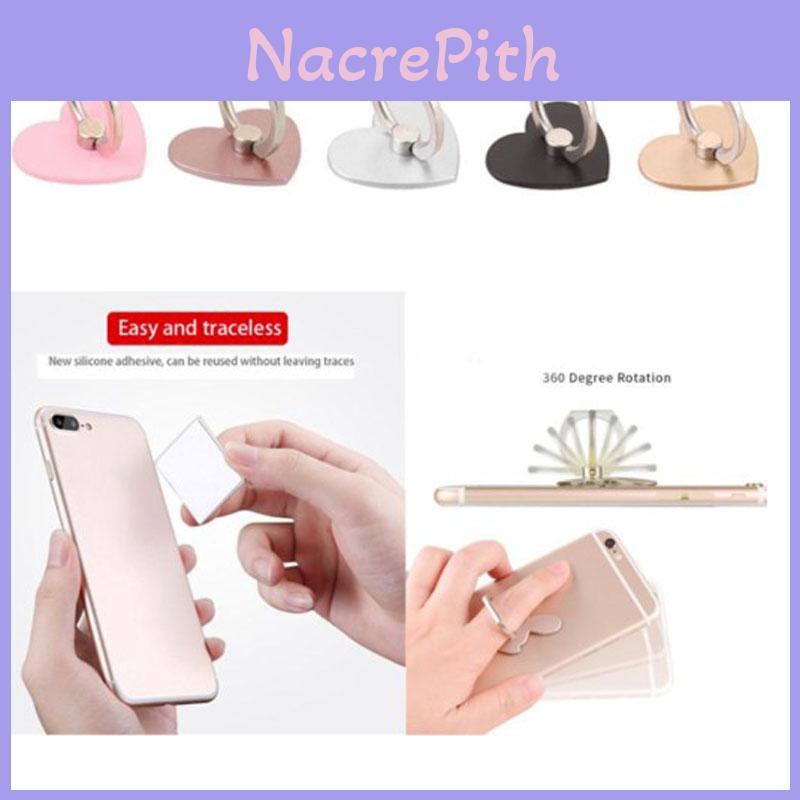 Heart Shape Ring Phone Holder With Metal Design For Universal Smartphones