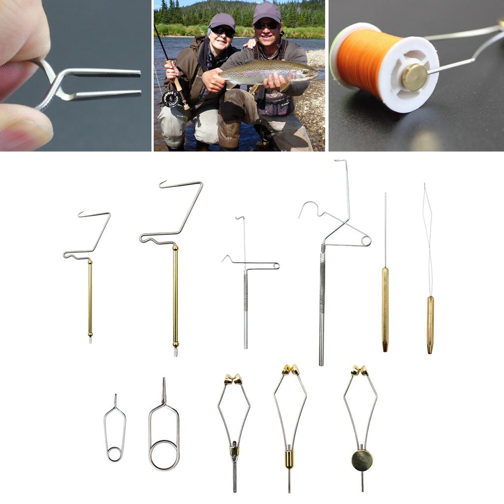 Buy 11Pcs Fly Tying Tool Kit Whip Finisher Knot Bobbin Thread Holder at