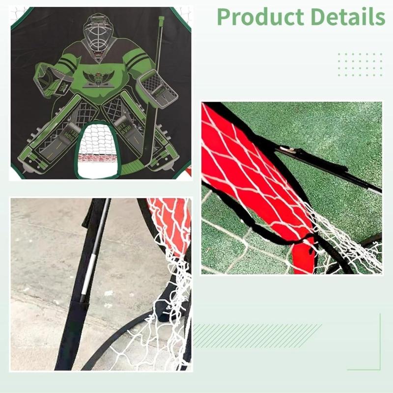 Strong Fabric Polyster Ice Hockey Practice Goal Highlighting Goalkeeper Plan For Better Accuracy And Realistic Exercises