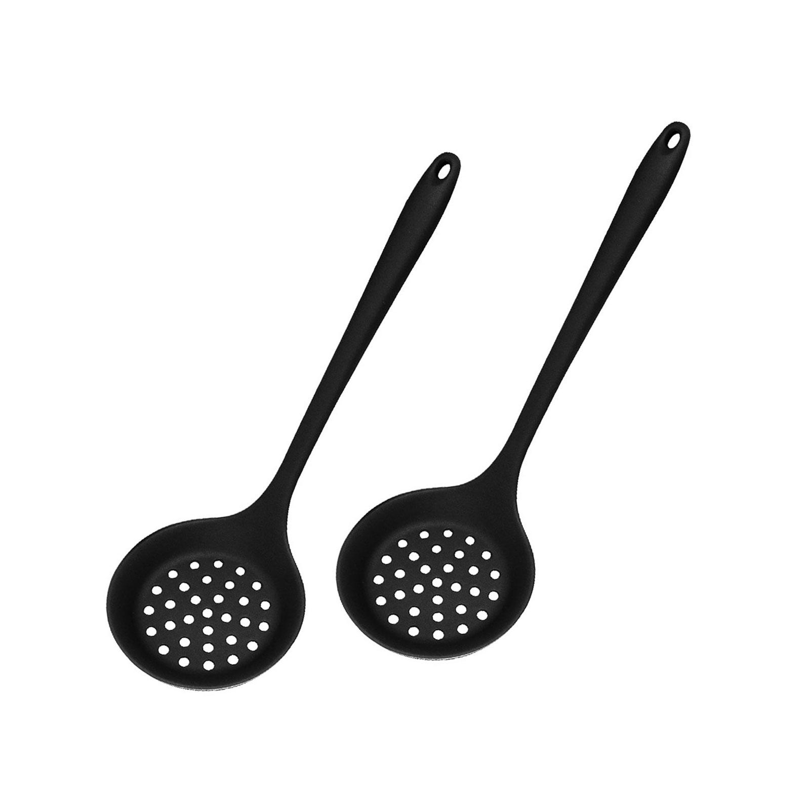 

Pack of 2 Multifuntional Silicone Skimmer Cooking Strainer Spoon with Long Handle Food Strainer Spoon for Cooking
