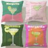 Beverage Theme Margarita Cocktail Cushion Cover Soft & Easy-Wash Pillow Case – Versatile for Couch, Bed, Travel and Office