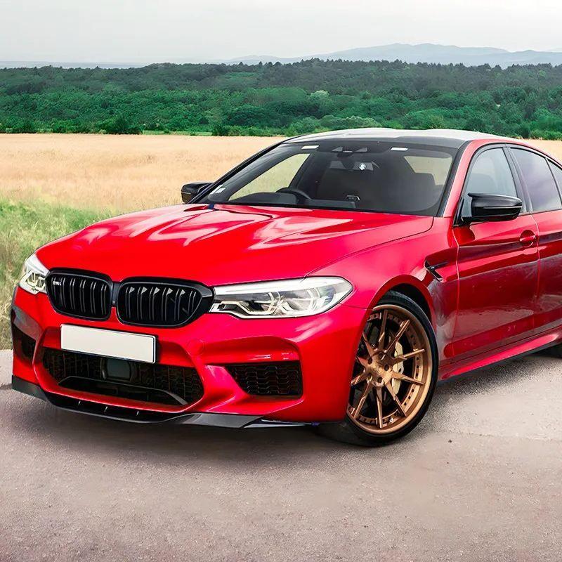 For 2018-2020 BMW 5 Series M5 F90 3pcs/Set Car Front Bumper Lip Chin Spoiler Carbon Black Bodykit Exterior Tuning Accessories