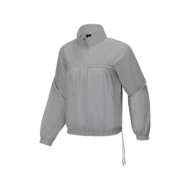 Skechers Fashionable Versatile Soft Collar Jacket Women jackets Dark-Teal Gray L225W095-01YP S