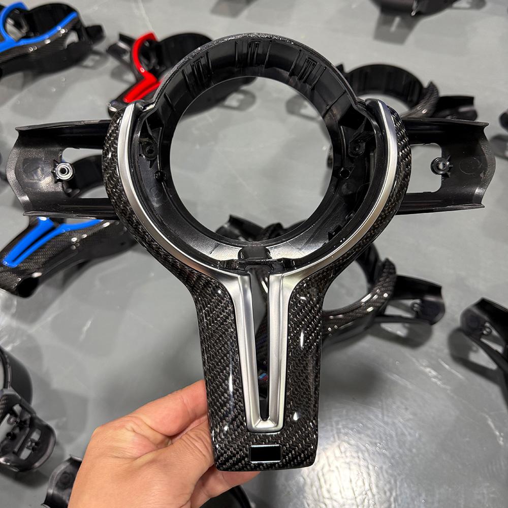 For BMW M2 F87 M3 F80 M4 F82 M5 F10 F30 M6 F06 3 Series 5 Series Carbon Fiber Steering Wheel Key Trim Cover Assembly