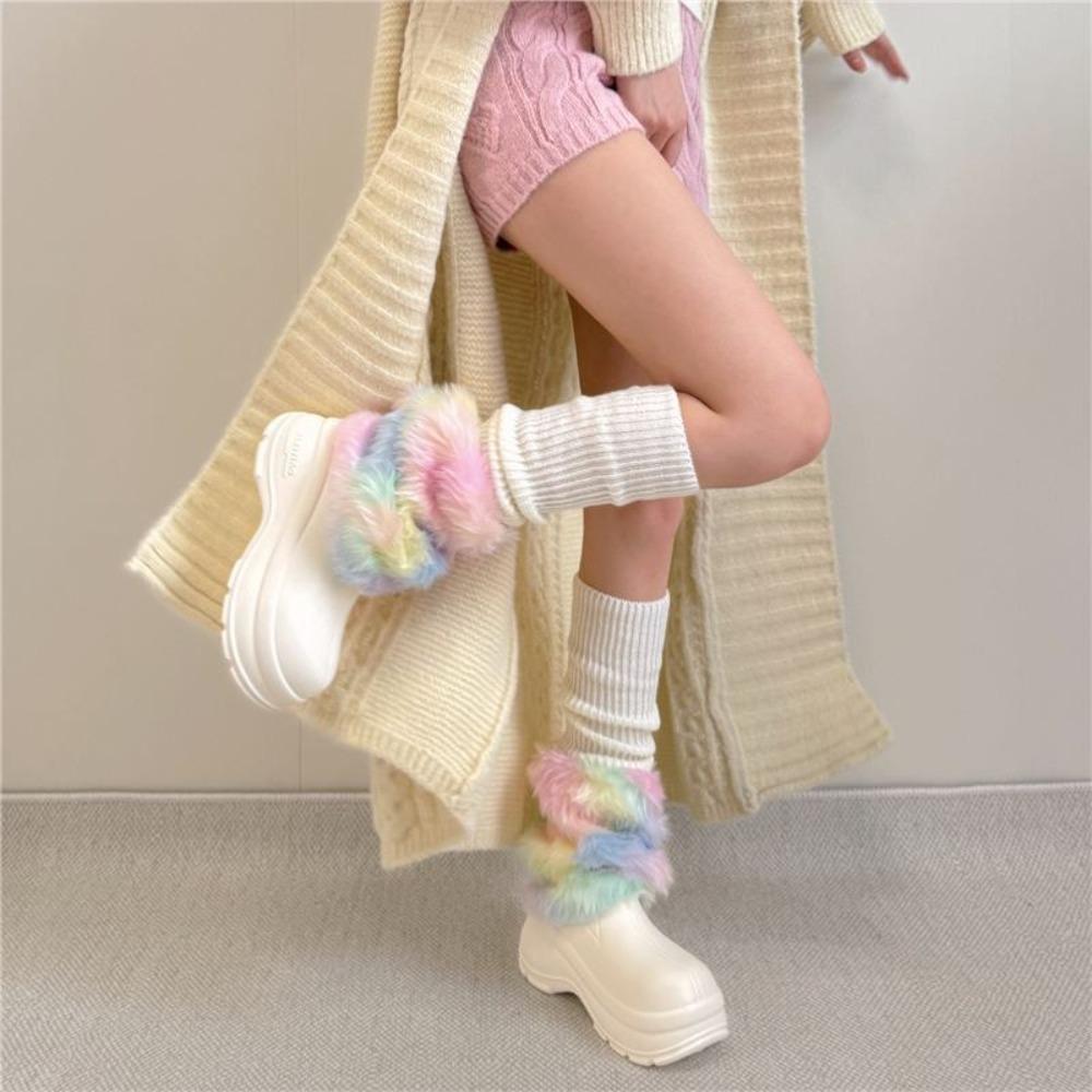 Warm Plush Fluffy Boots Cover Y2K Leggings Leg Warmer New Pile Socks  Gift