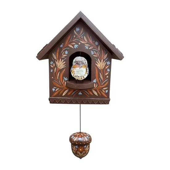 Whimsical Kinetic Art Birdhouse Wall Decor Handmade Wooden Decorative Wall Ornament Patchwork Garden Decoration
