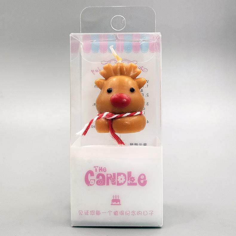 Atmosphere Decoration Christmas Deer Candles Creative Christmas Decoration Elk Shape Birthday Candles