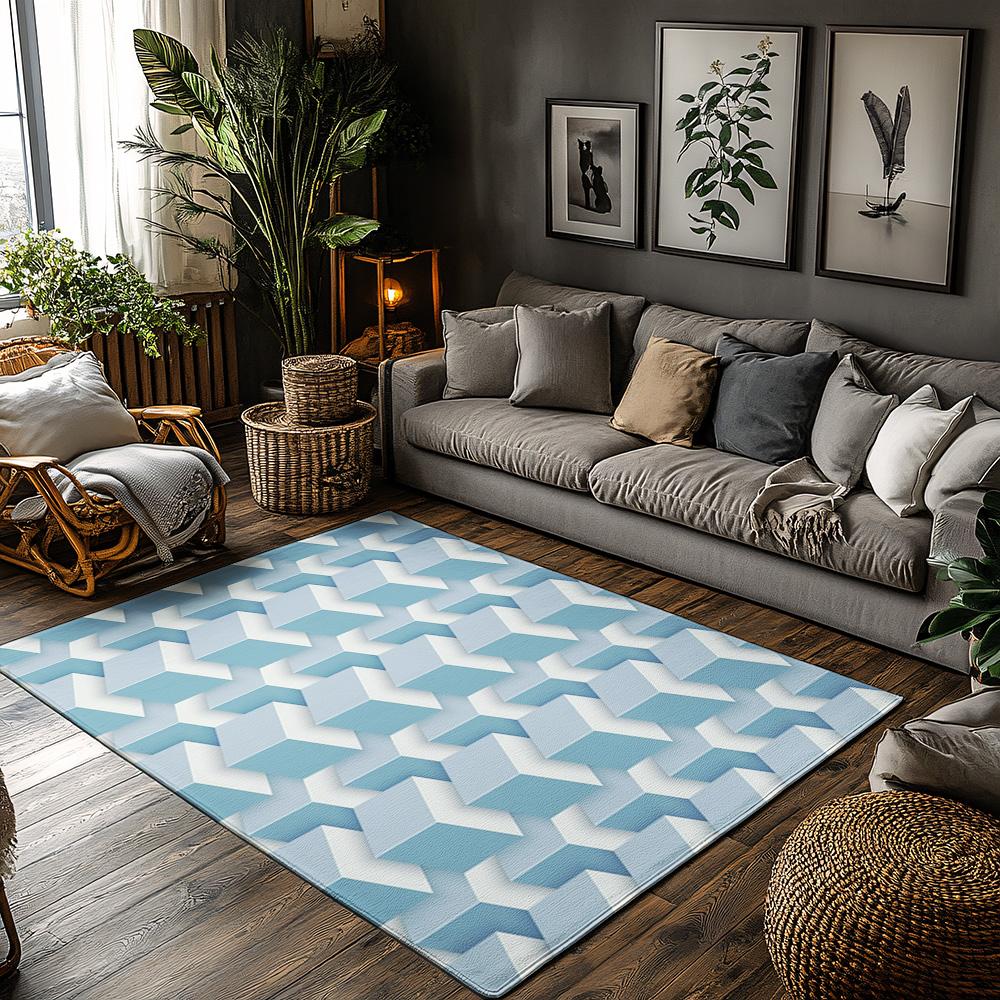 

Tuniu Geometric Pattern Rug Modern Living Room Carpet for Bedroom NonSlip Floor Mat Decorative Area Rug 50x80cm