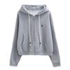 Autumn 2023 Women's Dark Blue Hooded Zipper Hoodie Jacket - Versatile and Trendy for Spring and Autumn