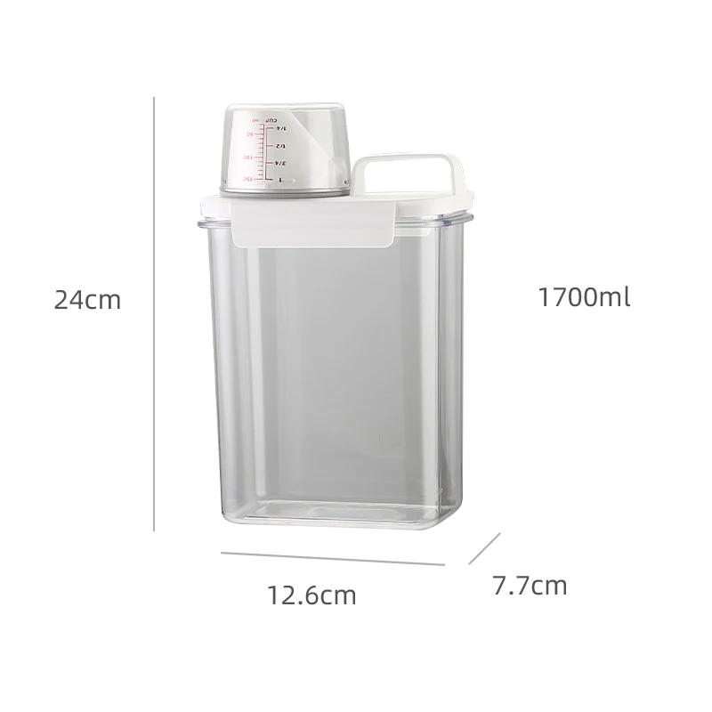 Airtight Laundry Detergent Powder Storage Box Washing Powder Container With Measuring Cup Multipurpose Laundry Detergent Box