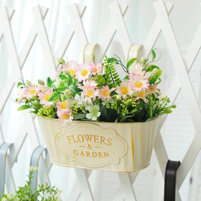 Over Fence Planters Metal Hanging Flower Pots Railing Fence Planters with Detachable Hooks for Garden Fence Home Balcony Terrace