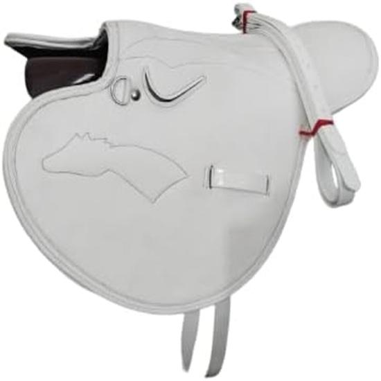 

White Synthetic Exercise Race Horse Saddles with Stirrup. 14 Inch белый