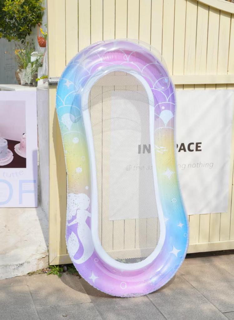 Nafukovací plovoucí houpací síť a plavecký kruh jednorožec pro dospělé