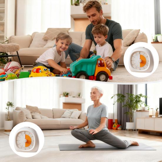 Kids Rechargeable Visual Timer 60 Minutes Countdown Adjustable Volume Alarm Silent Pomodoro Timer Focus Enhancing Timer