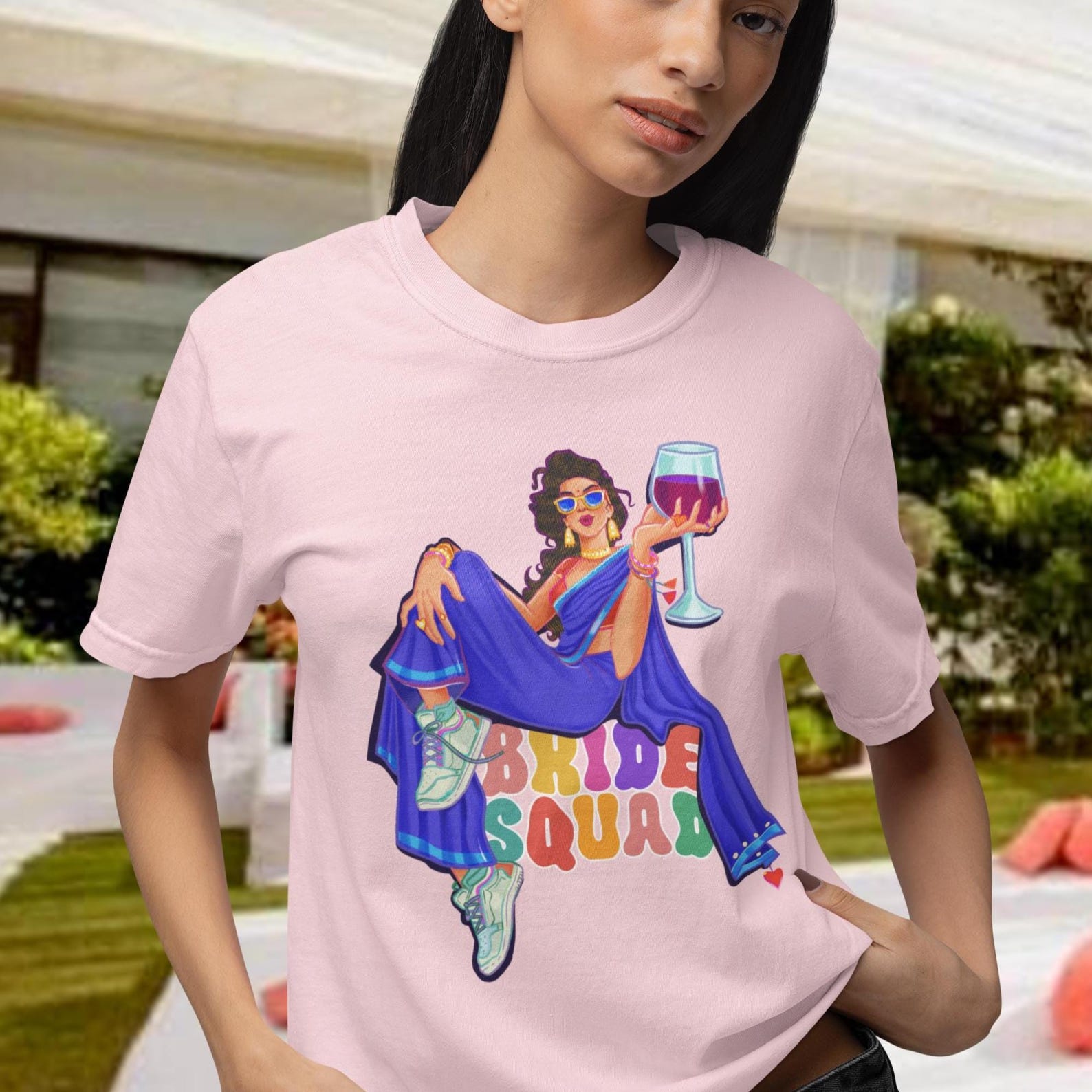 Dulhan Bride Squad Desi Wedding T-Shirt for Bachelorette Parties, Indian Weddings, South Asian Bridal Party, Cotton Tee 3XL