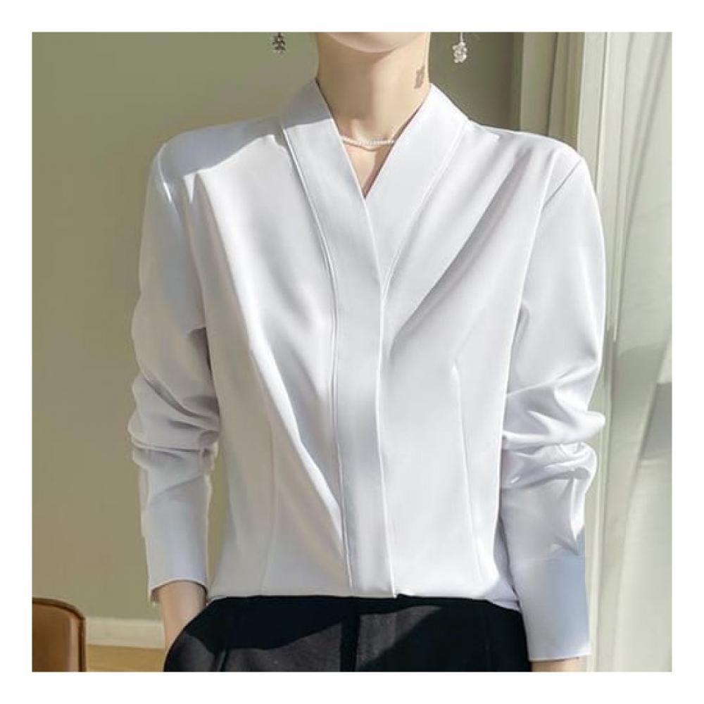 NaVaVa Women Solid V Neck Long sleeVe Blouse Nb1993