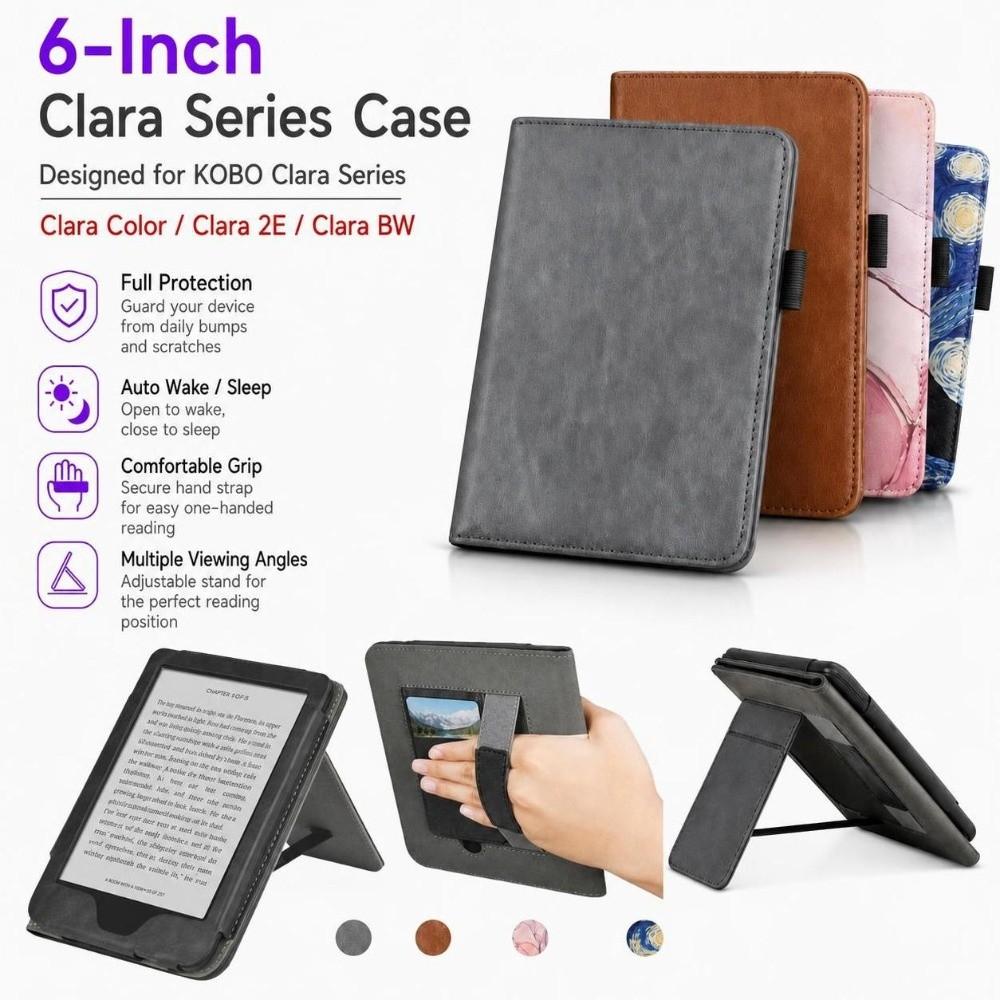 Standfunktion Klapphülle Hülle mit Handschlaufe für Kobo Clara Farbe/2E/BW Schreibtisch Lesen