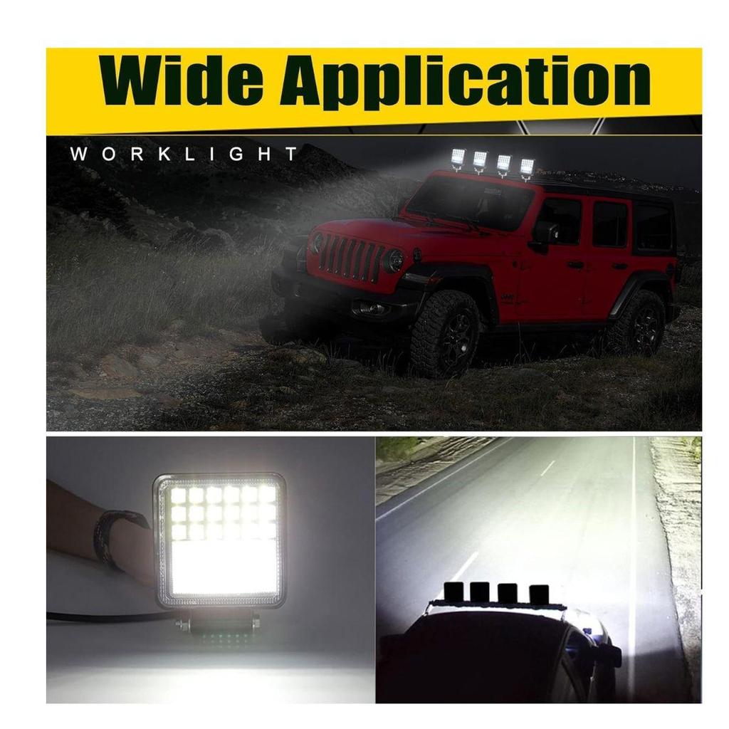 Traktori töötuled 4-tollised 126W LED-prožektorid, 12V–24V maastikusõidu tuled veoautole, ATV-le, UTV-le, paadile, pikapile, golfikärpile, lumepuhurile – 2 tk