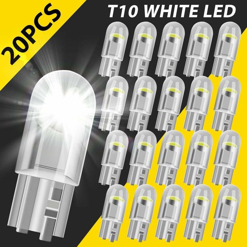 Auto LED T10 W5W Canbus Glas COB 6000k Lese Innenraumlampe Markierungskeil Kennzeichenleuchte Glühbirne 168 194 192 DC 12V Weiß Blau Rot