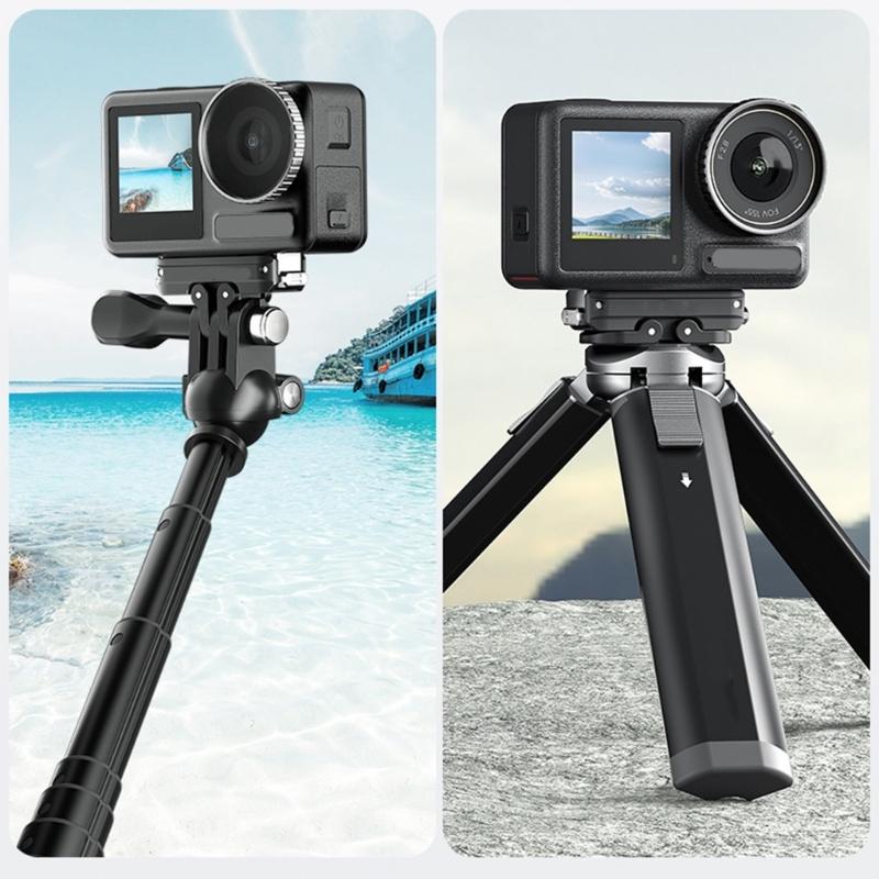 Stable Metal Quick Release Adapter with Magnetic Locking System Double Mounting Points for Action Camera Accessories Opposing Shock Design