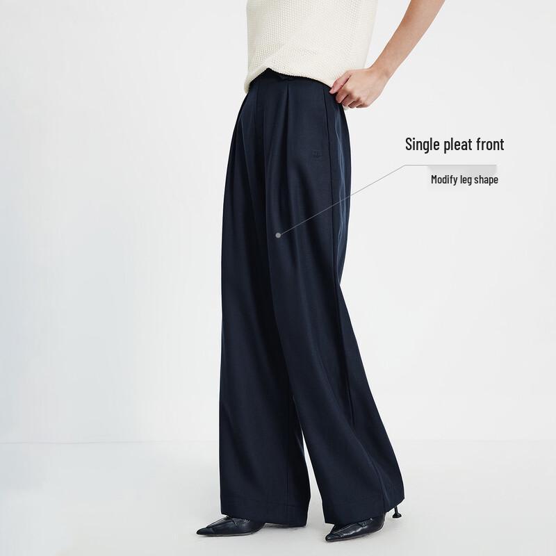 Navigare Women's Tencel Linen Wide-Leg Pants