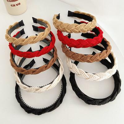 Wool Headband Twist Vintage Weave Headdress Gentle Temperament Non-Slip Hairpin