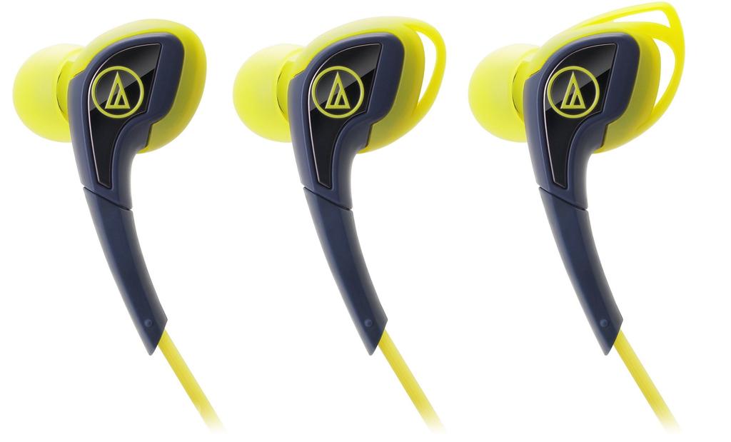 audio-technica SONICSPORT Canal type earphones waterproof specification for sports navy yellow ATH-SPORT2 NY