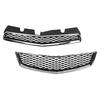 Bumper Upper Lower Grille Set Chrome Frame Sporty Bumper Radiator Grille Replacement for Chevy