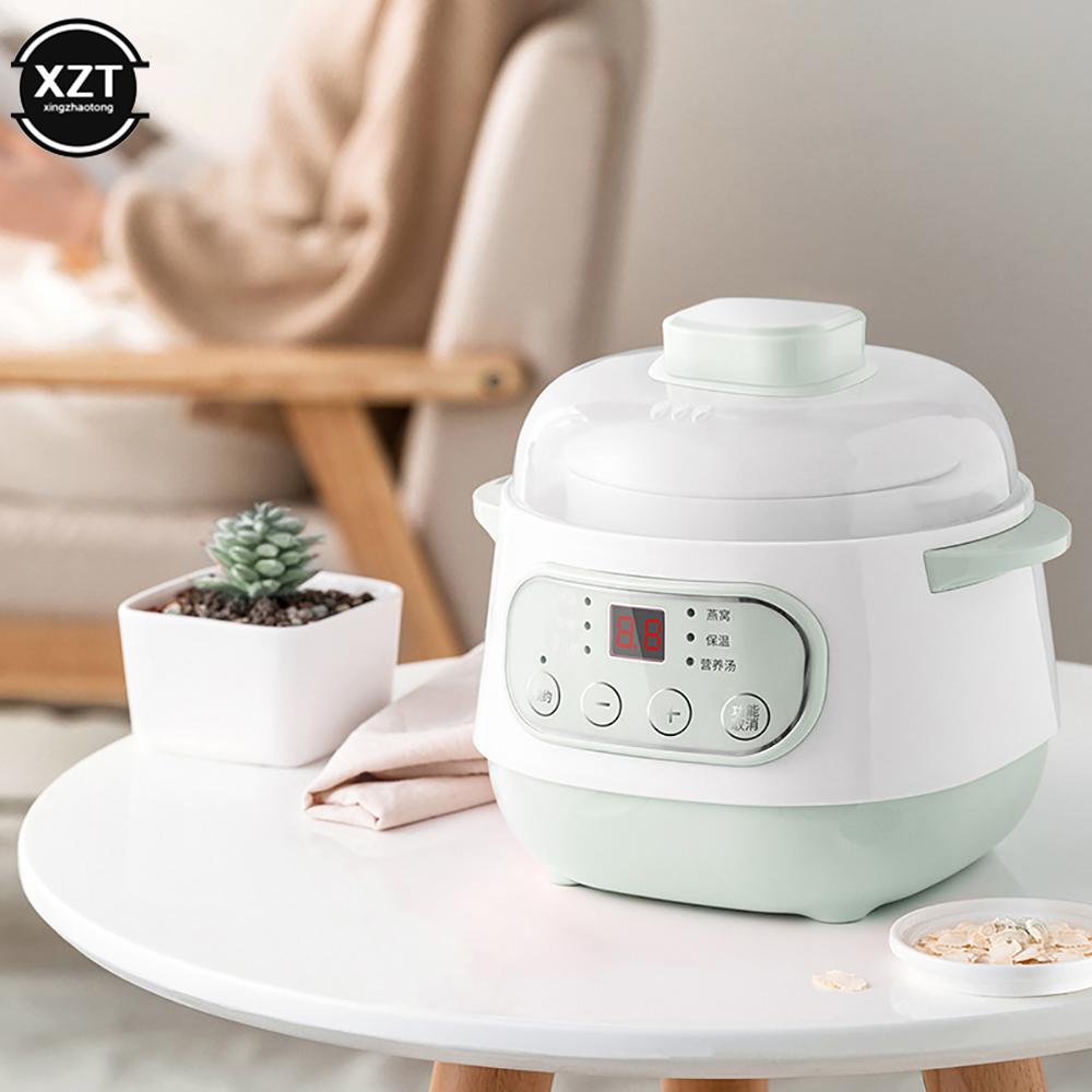220V 1L Mini Electric Stewing Pot Ceramic Inner Multi Cooker Household Automatic Electric Slow Stewart Boiling Porridge Soup pot