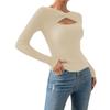 Women's Fashion Casual Solid Color Sweater Long Sleeve Slim Sweater Pullover Top