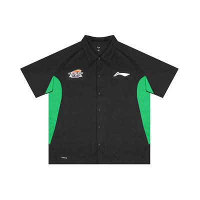 Li Ning CBA 25-26 Season Liaoning Team Casual Polo Shirt Unisex Tops Black Green ASHV369-1