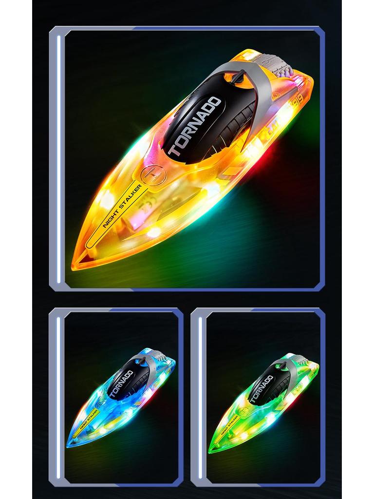 HJ819 Remote Control Speedboat: High-Speed, Rechargeable 2.4G RC Boat with LED Lights, Perfect for Kids