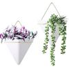 2-Pack Hanging Wall Planter White Ceramic Geometric Décor Vase for Succulent Cactus Fake Plants Flower Holder Wall Decor 5.9 Inch