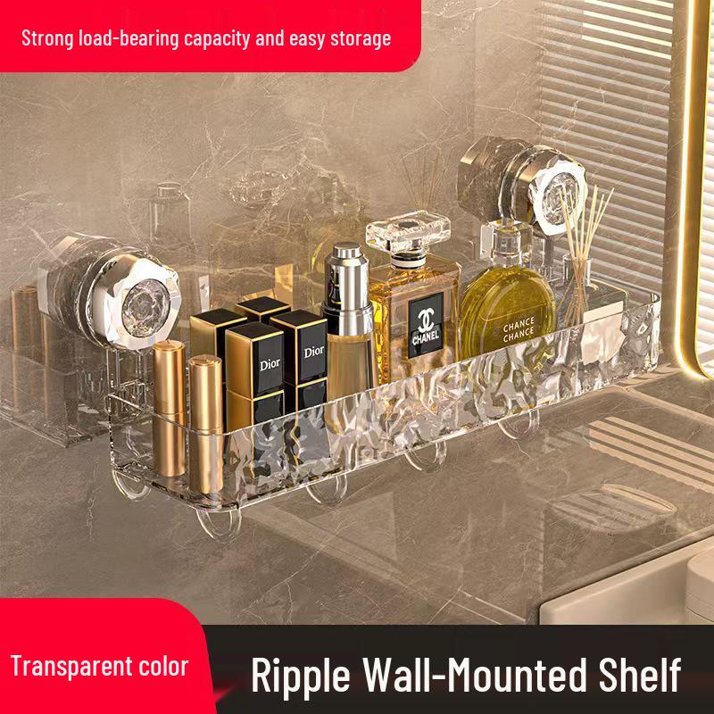 Wall-Mounted No-Drill Suction Cup Shelf - Damage-Free Bathroom Storage Box