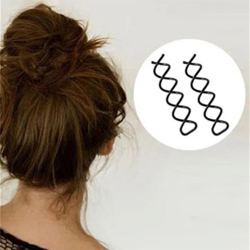 10pcs Spiral Hair Pins Spin Pins Non-Scratch Round Tips, Twist Screw Hair Pin For Women Bun Hair Style Black