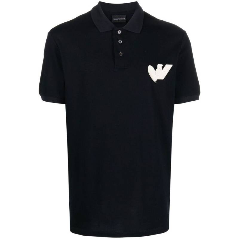 Emporio Armani FW22 Logo Embroidered Casual Sports Polo Shirt Men tops Black 1JTKZ6-L1FD9-09G0 S