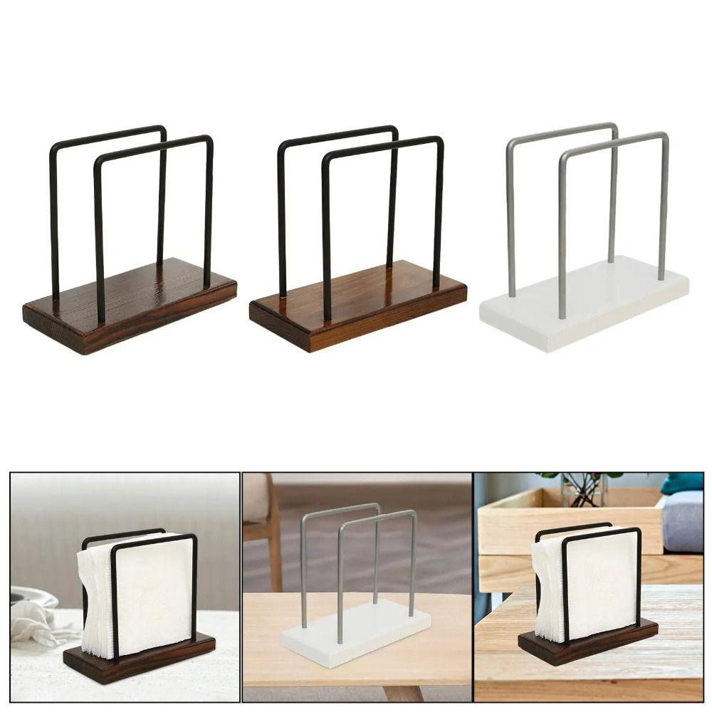 Standing Tissue Storage Rack Wooden Base Tissue Dispenser Stand Napkin Paper Holder Restaurant