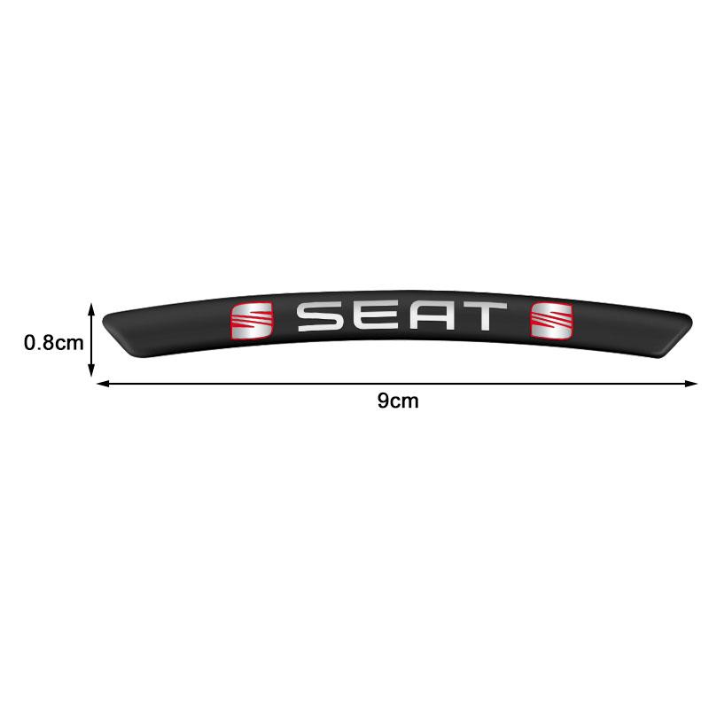 4 stuks Aluminium Auto Wielnaaf Badge Sticker Band Velg Decor Decal voor Seat Leon Alhambra FR Altea Ibiza Toledo Cordoba Arona 5 6 MII