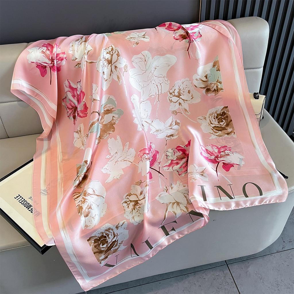 Luxury Brand Women Summer Length Scarf Floral Print Shawls Wraps Soft Female Muffler Hijab For Beach Travel