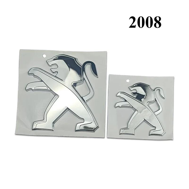 OQUP8 ABS 3D Löwenemblem Fronthaube Heckklappe Abzeichen für Peugeot 2008 3008 2021 2022 2023 Autoaufkleber Decals Styling Zubehör