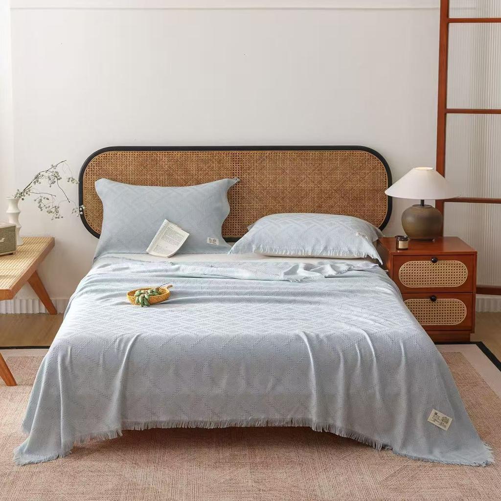 2026 Lyocell Leinen Decke Mit Quasten A-Klasse Kühlendes Handtuch Überwurf Sommerdecke Jacquard Bettlaken Twin Queen Size Bettwäsche