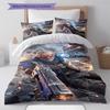 Overwatch Heroes Pattern Bedding Set Quilt Cover Pillowcase Home Decor Gift (1 * Duvet Cover + 2 * Pillowcase, Without Core)