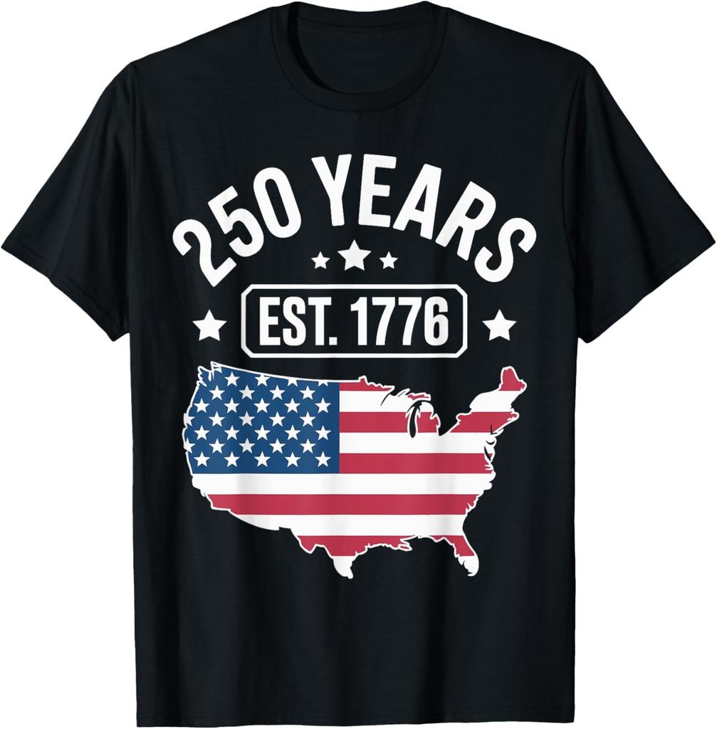 250 Years Est. 1776 America Anniversary 250th Birthday T-Shirt