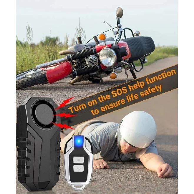 Extractme Wireless Motorcycle Vibration Alarm IP55 Waterproof Bicycle Alarm Remote Control Anti-theft Bike Detector Alarm System