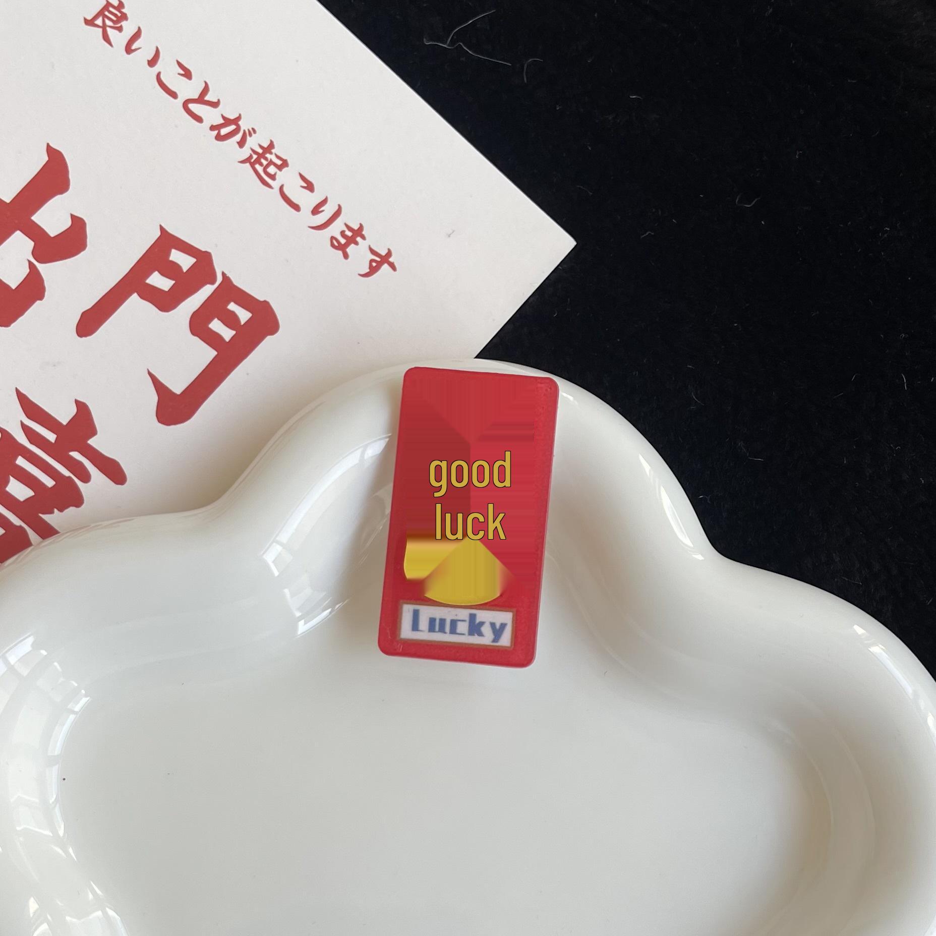 

Auspicious Red Letter Double Layer Acrylic Hair Clip