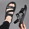 Mode Luxus Sandalen für Herren Hochwertige Rindsleder Sandalen Outdoor Freizeit Sport Sandalen für Herren Sommer Zehenfrei Strand Sandalen
