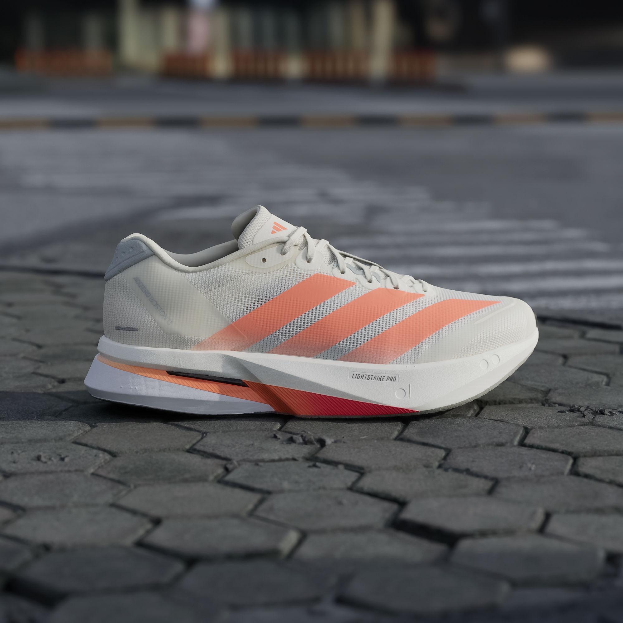 adidas Adizero Boston 13 Off White Lucid Orange Grey 40